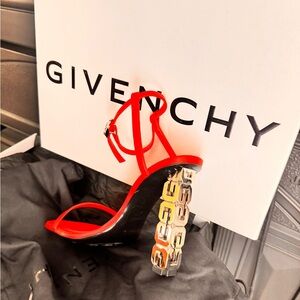 Givenchy Red Heels with Chain Detail